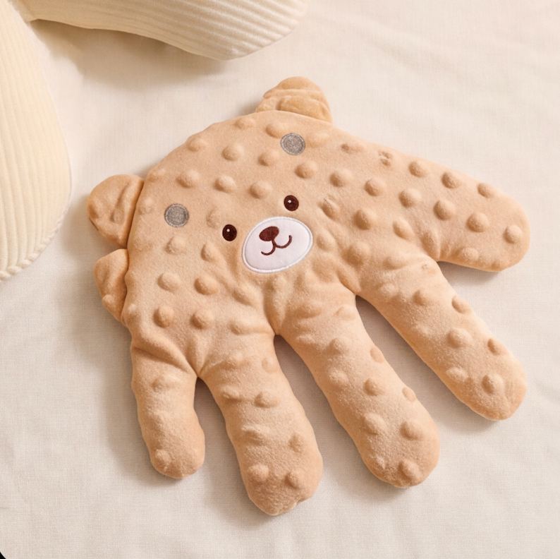 Kloppende knuffel in handvorm
