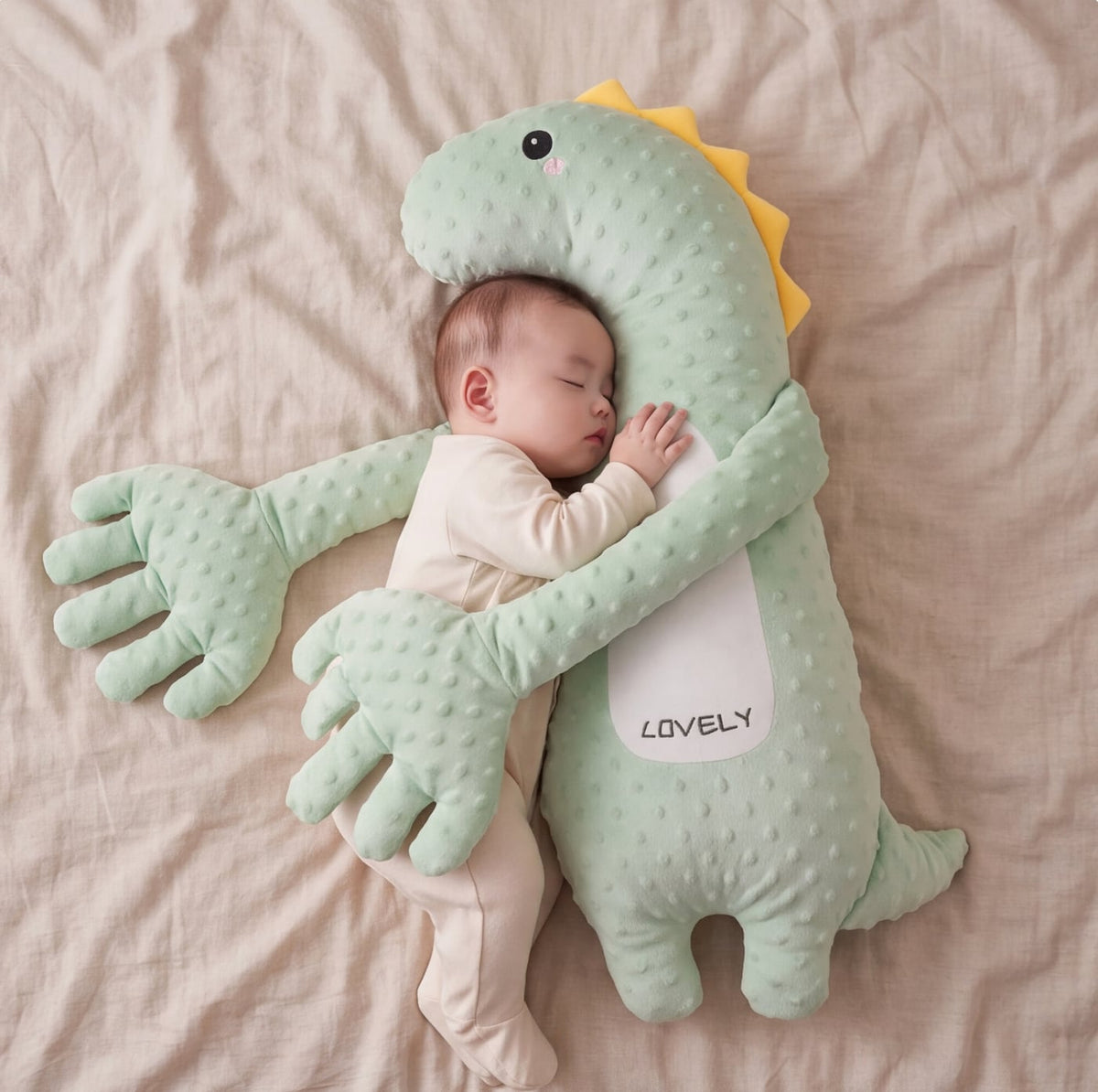Babyknuffel met automatisch kloppend handje