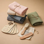 Cadeaubox met hydrofiel doek, houten borstel en milestone-kaartjes